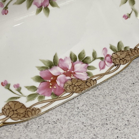 Vintage Nippon porcelain relish dish serving tray hand painted romantic art deco - Picture 3 of 9